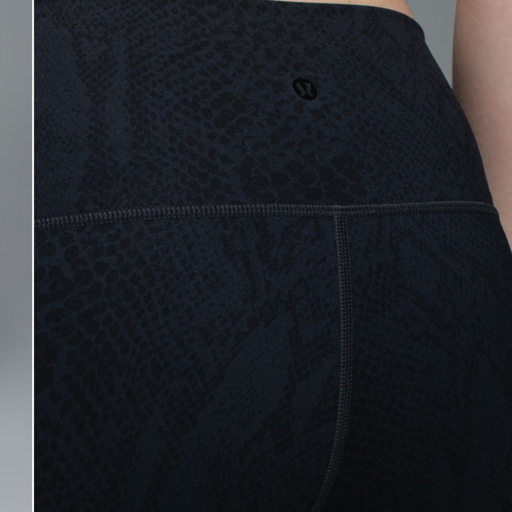 Lululemon High Times Pants Leggings *Tech Mesh Desert Snake Deep Coal Black 2 - Picture 7 of 10
